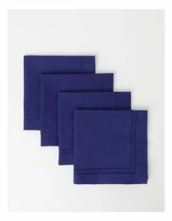 Heritage Elizabeth 4pk Napkin - Navy Blue