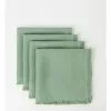 Australian House & Garden Fringed Linen Napkin Set of 4 - Eucalyptus