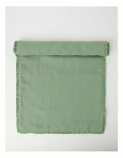 Australian House & Garden Fringed Linen Table Runner - Eucalyptus