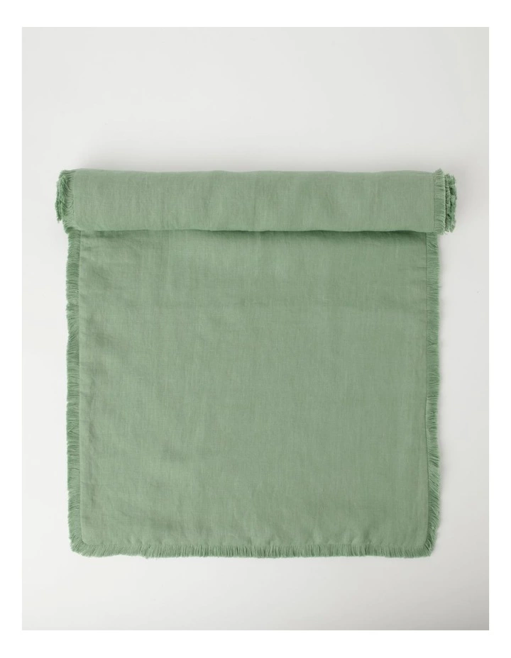 Australian House & Garden Fringed Linen Table Runner - Eucalyptus 1 Australian House & Garden Fringed Linen Table Runner - Eucalyptus