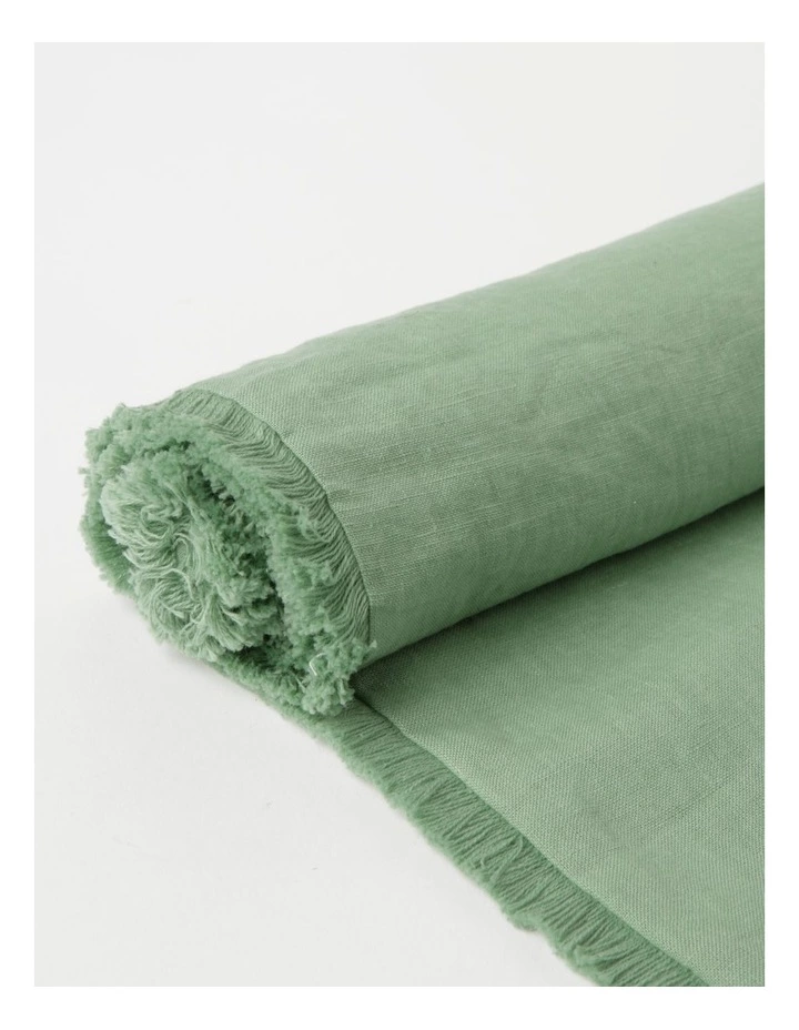 Australian House & Garden Fringed Linen Table Runner - Eucalyptus 2 Australian House & Garden Fringed Linen Table Runner - Eucalyptus - Image 2