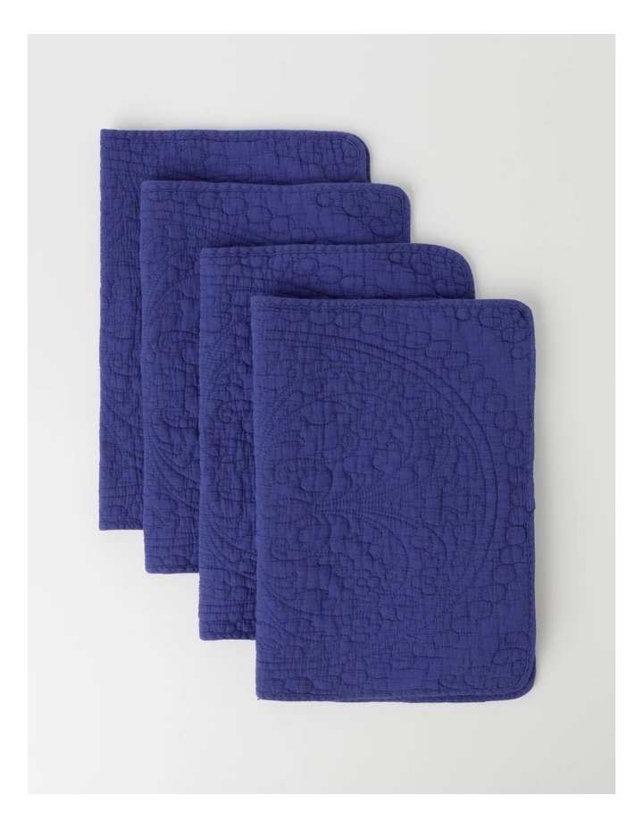 Heritage Quilted Placemat Pale Blue Set Of 4 1 Heritage Quilted Placemat Pale Blue Set Of 4