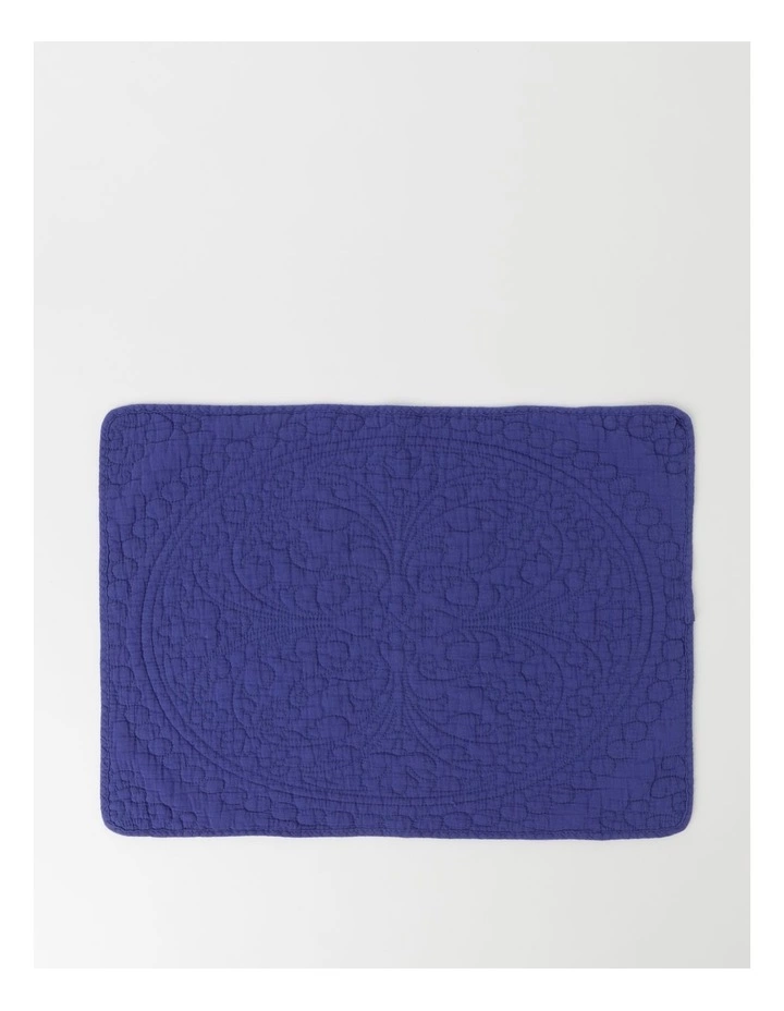 Heritage Quilted Placemat Pale Blue Set Of 4 2 Heritage Quilted Placemat Pale Blue Set Of 4 - Image 2