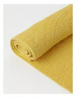 Heritage Quilted Table Runner Lemon -Dining Shop 830029150 3 720x928