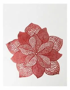 Heritage Poinsettia Placemat Set Of 4 - Red