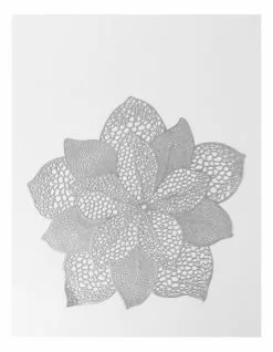 Heritage Poinsettia Placemat Set Of 4 - Silver