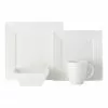 Casa Domani Casual White Evolve Square Dinner Set 16pc Gift Boxed