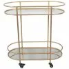 Vue Terrace Oval Bar Cart Mirror Tiers Gold