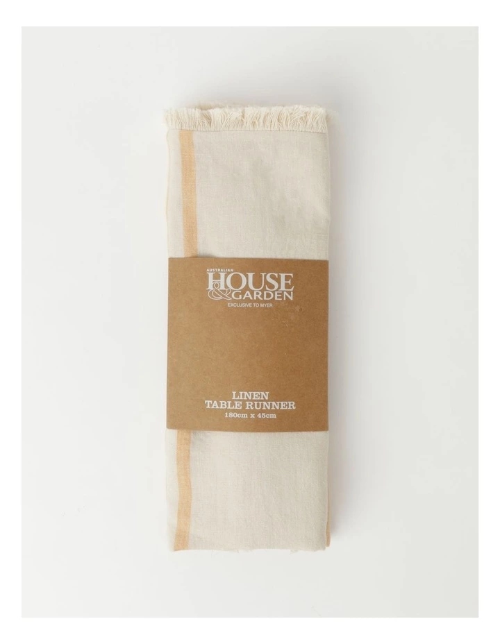 Australian House & Garden Yarn Dyed Linen Table Runner - Sand 3 Australian House & Garden Yarn Dyed Linen Table Runner - Sand - Image 3