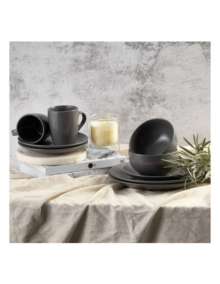 Cooper & Co Set of 6 13cm Stoneware Bowls In Charcoal 2 Cooper & Co Set of 6 13cm Stoneware Bowls In Charcoal - Image 2