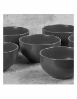 Cooper & Co Set of 6 13cm Stoneware Bowls In Charcoal 7 Cooper & Co Set of 6 13cm Stoneware Bowls In Charcoal -Dining Shop 835329520 3 720x928