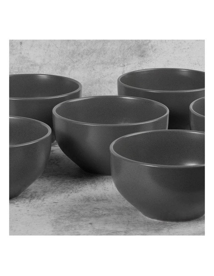 Cooper & Co Set of 6 13cm Stoneware Bowls In Charcoal 3 Cooper & Co Set of 6 13cm Stoneware Bowls In Charcoal - Image 3