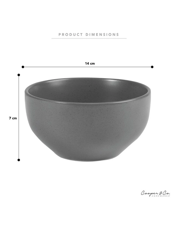 Cooper & Co Set of 6 13cm Stoneware Bowls In Charcoal 5 Cooper & Co Set of 6 13cm Stoneware Bowls In Charcoal - Image 5