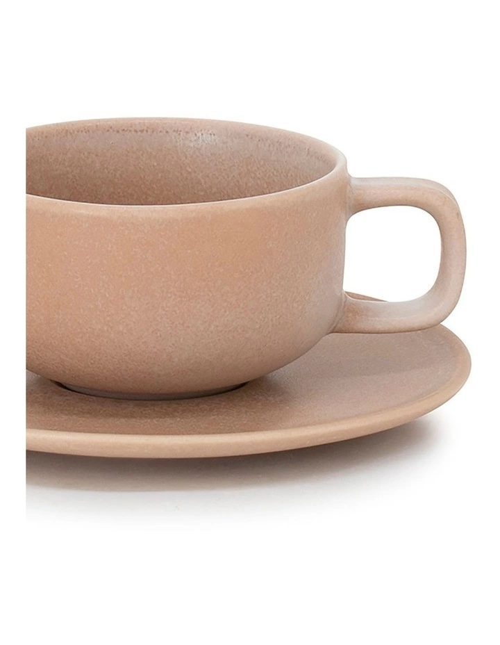Salt&Pepper Hue Tea Cup & Saucer - 200ml - Toffee 2 Salt&Pepper Hue Tea Cup & Saucer - 200ml - Toffee - Image 2