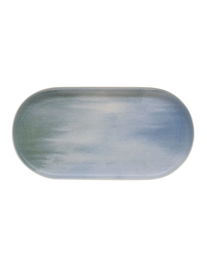 Salt&Pepper Kanoko Rectangle Platter - 38cm - Blue 2 Salt&Pepper Kanoko Rectangle Platter - 38cm - Blue - Image 2