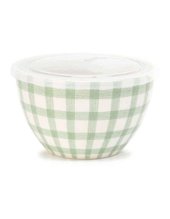 Salt&Pepper Lunch2Go 15cm Bowl With Lid Mint Gingham 1 Salt&Pepper Lunch2Go 15cm Bowl With Lid Mint Gingham