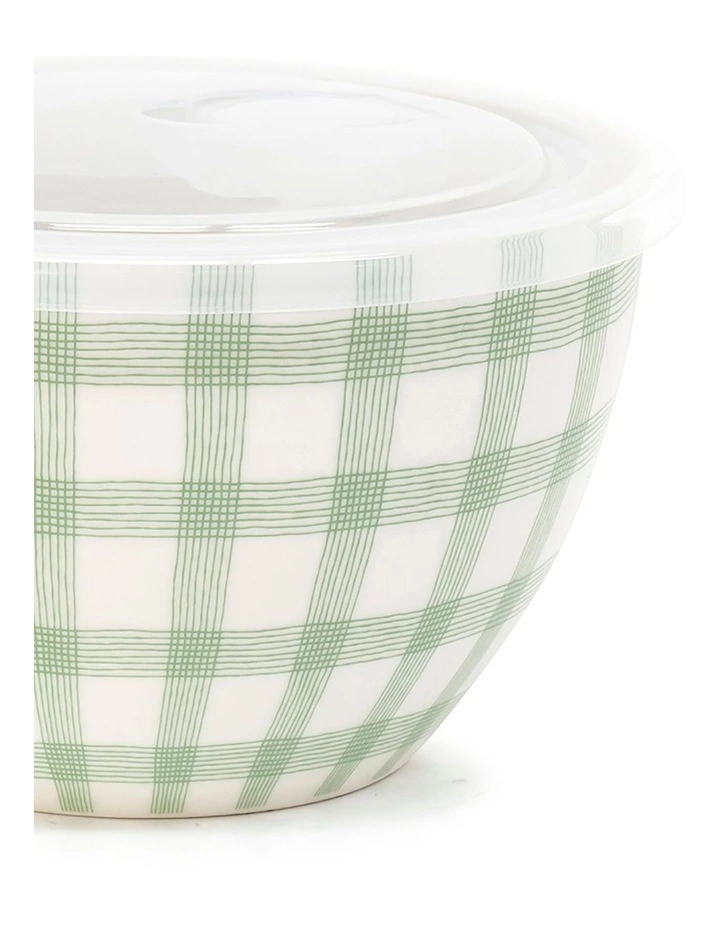 Salt&Pepper Lunch2Go 15cm Bowl With Lid Mint Gingham 2 Salt&Pepper Lunch2Go 15cm Bowl With Lid Mint Gingham - Image 2