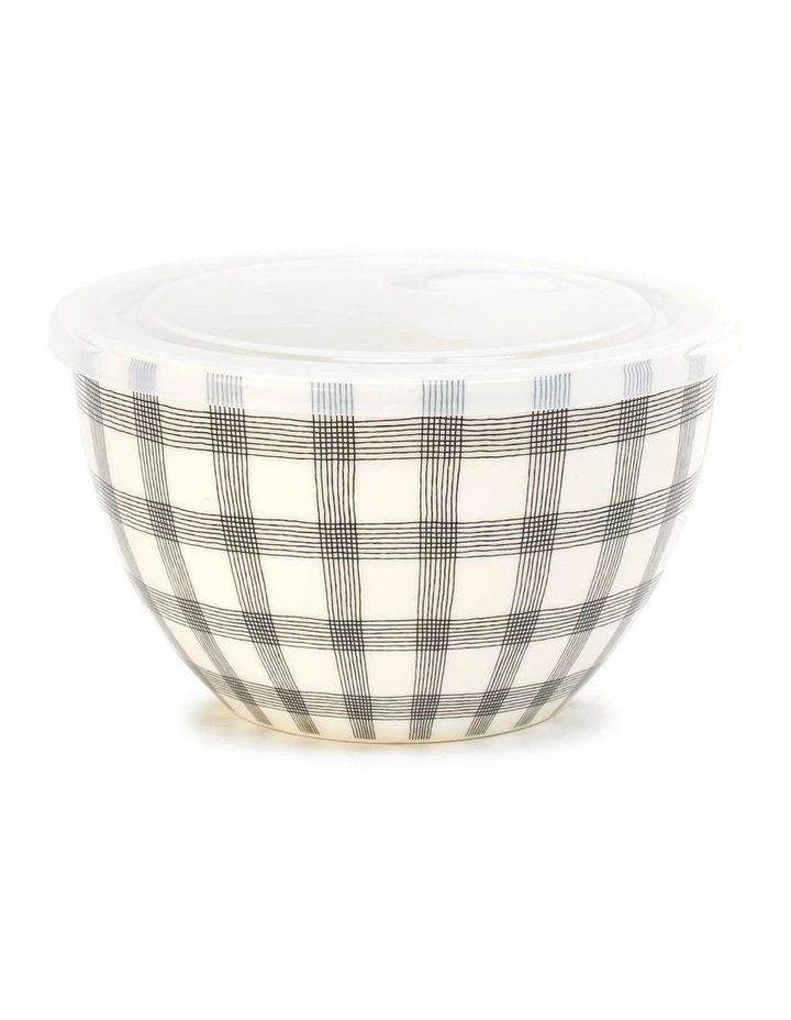Salt&Pepper Lunch2Go 15cm Bowl With Lid Black Gingham 1 Salt&Pepper Lunch2Go 15cm Bowl With Lid Black Gingham