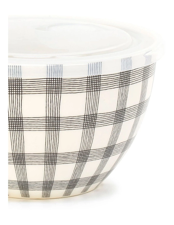 Salt&Pepper Lunch2Go 15cm Bowl With Lid Black Gingham 2 Salt&Pepper Lunch2Go 15cm Bowl With Lid Black Gingham - Image 2