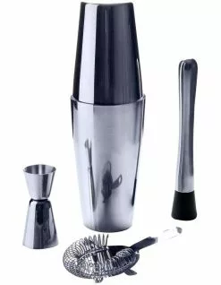 Salt&Pepper Bond Boston Shaker Set - 5 Piece - Silver