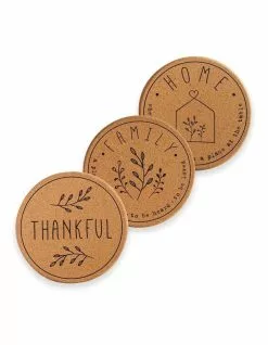 Life Tree Cork Trivets 3 Pack - 18.5cm - Mixed Design
