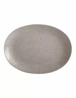Maxwell & Williams Dune Oval Platter 41x30cm Taupe Gift Boxed