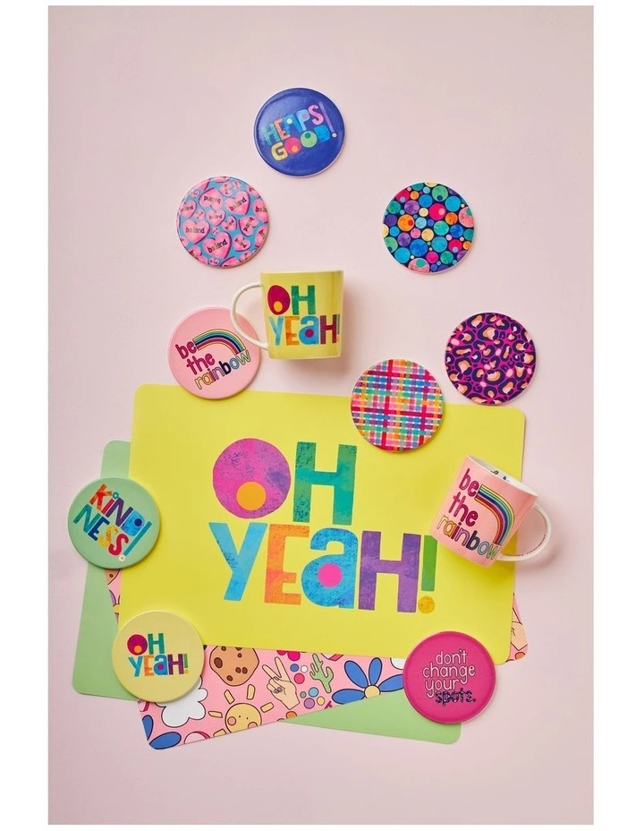 Maxwell & Williams Kasey Rainbow Be Kind Ceramic Coaster 10cm Dots 2 Maxwell & Williams Kasey Rainbow Be Kind Ceramic Coaster 10cm Dots - Image 2