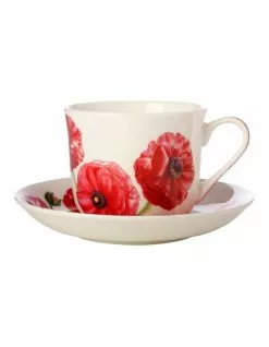 Maxwell & Williams Katherine Castle Floriade Breakfast Cup & Saucer 480ML Ranunculus Gift Boxed