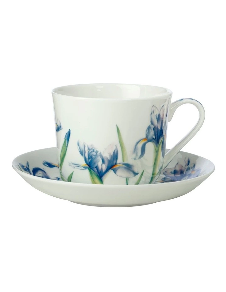 Maxwell & Williams Katherine Castle Floriade Breakfast Cup & Saucer 480ML Iris Gift Boxed 1 Maxwell & Williams Katherine Castle Floriade Breakfast Cup & Saucer 480ML Iris Gift Boxed