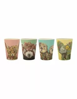 Maxwell & Williams Marini Ferlazzo Wild Planet Bamboo Tumbler 275ML Set Of 4 Assorted Boxed
