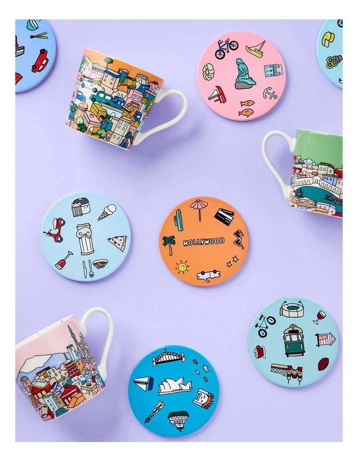 Maxwell & Williams Megan McKean Cities Ceramic Round Coaster 10.5cm Amsterdam 2 Maxwell & Williams Megan McKean Cities Ceramic Round Coaster 10.5cm Amsterdam - Image 2