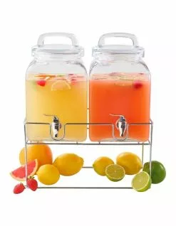 Maxwell & Williams Refresh Double Cube Drink Dispenser With Stand 5L Gift Boxed