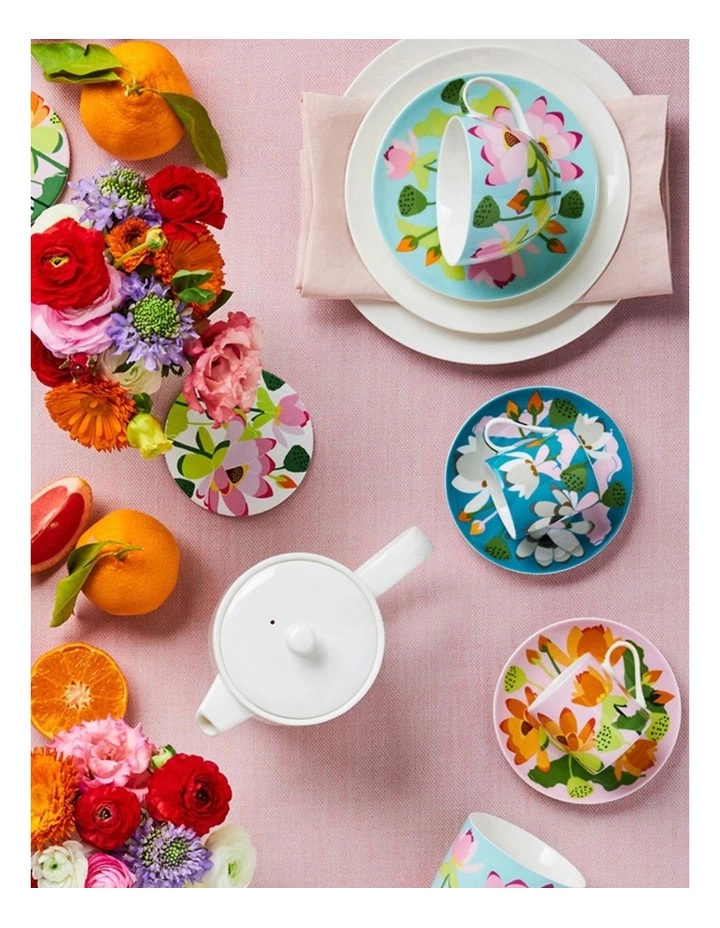 Maxwell & Williams Royal Botanic Gardens Lotus Ceramic Round Coaster 10cm Set Of 4 2 Maxwell & Williams Royal Botanic Gardens Lotus Ceramic Round Coaster 10cm Set Of 4 - Image 2