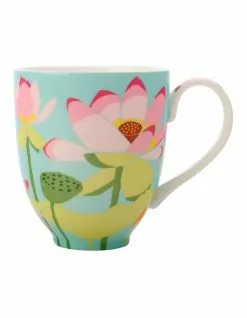 Maxwell & Williams Royal Botanic Gardens Lotus Mug 350ML Mint Gift Boxed
