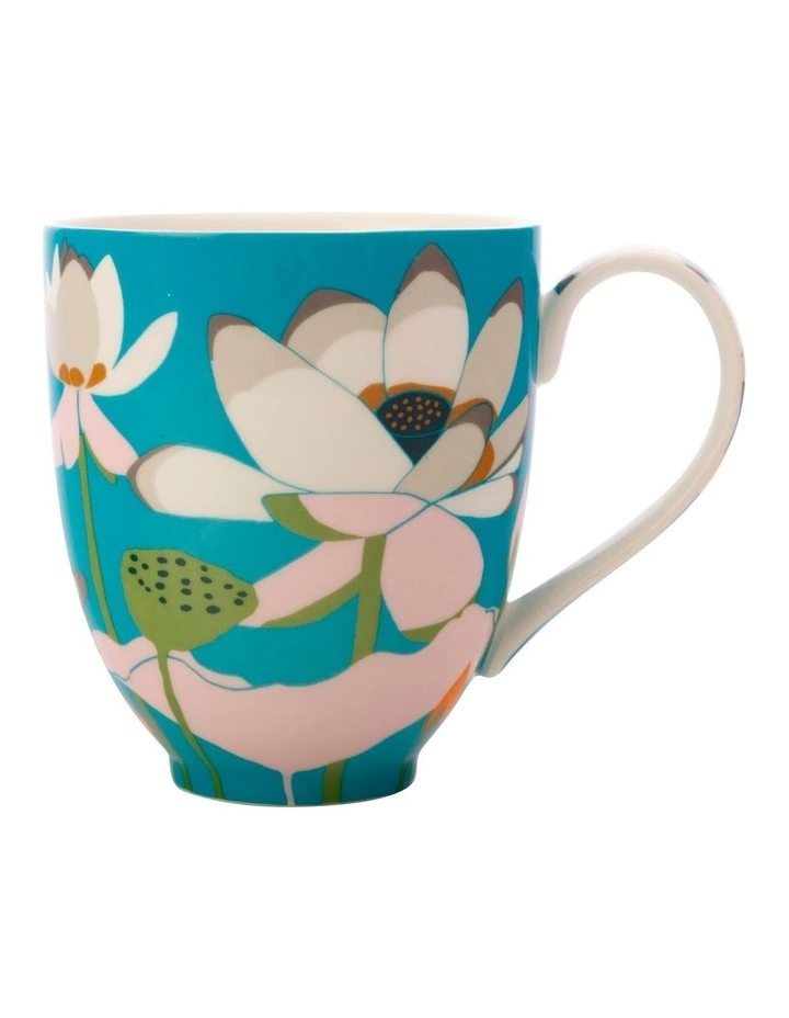 Maxwell & Williams Royal Botanic Gardens Lotus Mug 350ML Aqua Gift Boxed 1 Maxwell & Williams Royal Botanic Gardens Lotus Mug 350ML Aqua Gift Boxed