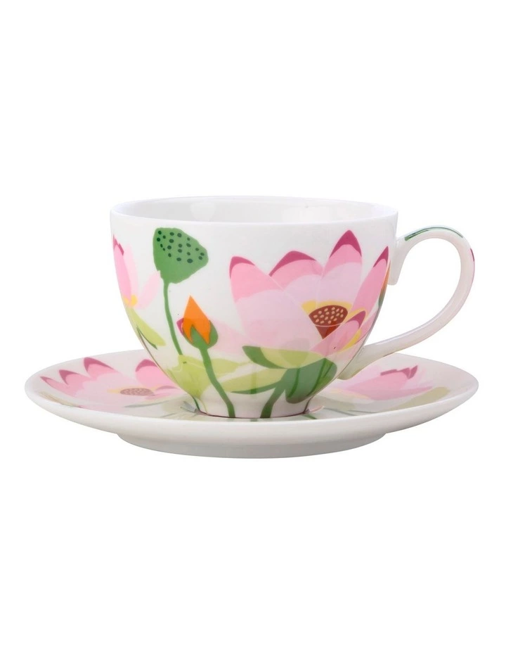 Maxwell & Williams Royal Botanic Gardens Lotus Cup & Saucer 240ML White Gift Boxed 1 Maxwell & Williams Royal Botanic Gardens Lotus Cup & Saucer 240ML White Gift Boxed