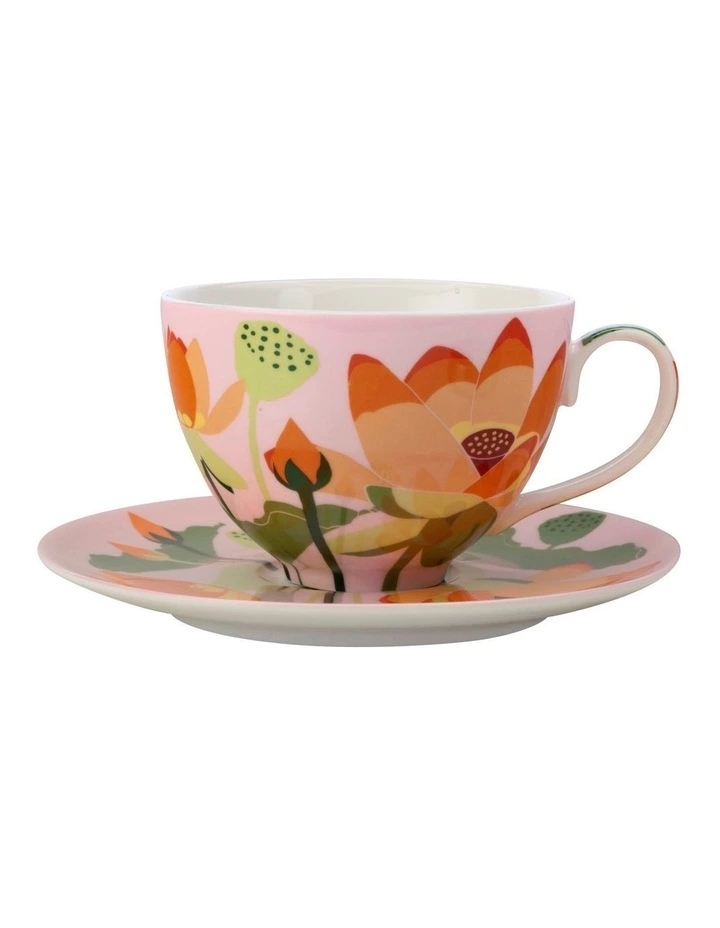 Maxwell & Williams Royal Botanic Gardens Lotus Cup & Saucer 240ML Pink Gift Boxed 1 Maxwell & Williams Royal Botanic Gardens Lotus Cup & Saucer 240ML Pink Gift Boxed