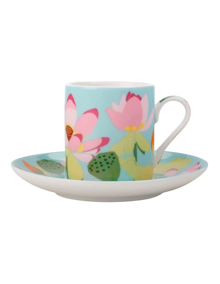 Maxwell & Williams Royal Botanic Gardens Lotus Demi Cup & Saucer 100ML Mint Gift Boxed 1 Maxwell & Williams Royal Botanic Gardens Lotus Demi Cup & Saucer 100ML Mint Gift Boxed