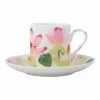 Maxwell & Williams Royal Botanic Gardens Lotus Demi Cup & Saucer 100ML White Gift Boxed
