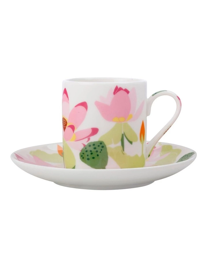 Maxwell & Williams Royal Botanic Gardens Lotus Demi Cup & Saucer 100ML White Gift Boxed 1 Maxwell & Williams Royal Botanic Gardens Lotus Demi Cup & Saucer 100ML White Gift Boxed