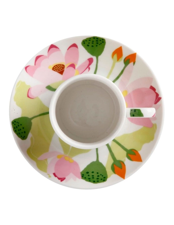 Maxwell & Williams Royal Botanic Gardens Lotus Demi Cup & Saucer 100ML White Gift Boxed 2 Maxwell & Williams Royal Botanic Gardens Lotus Demi Cup & Saucer 100ML White Gift Boxed - Image 2
