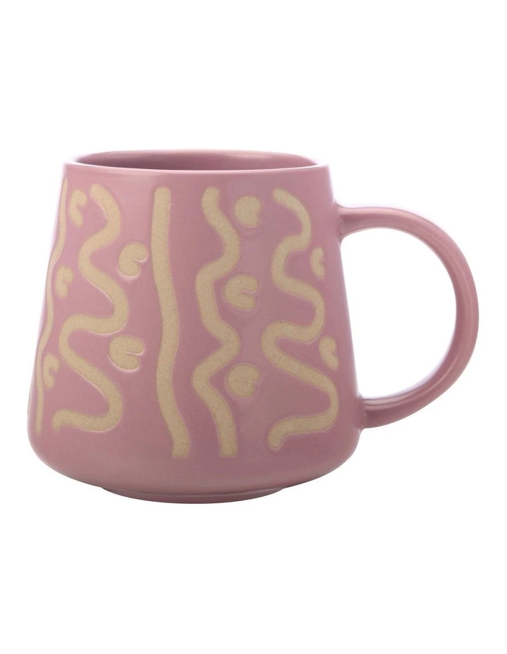 Maxwell & Williams Squiggle Mug 420ML Mauve 1 Maxwell & Williams Squiggle Mug 420ML Mauve