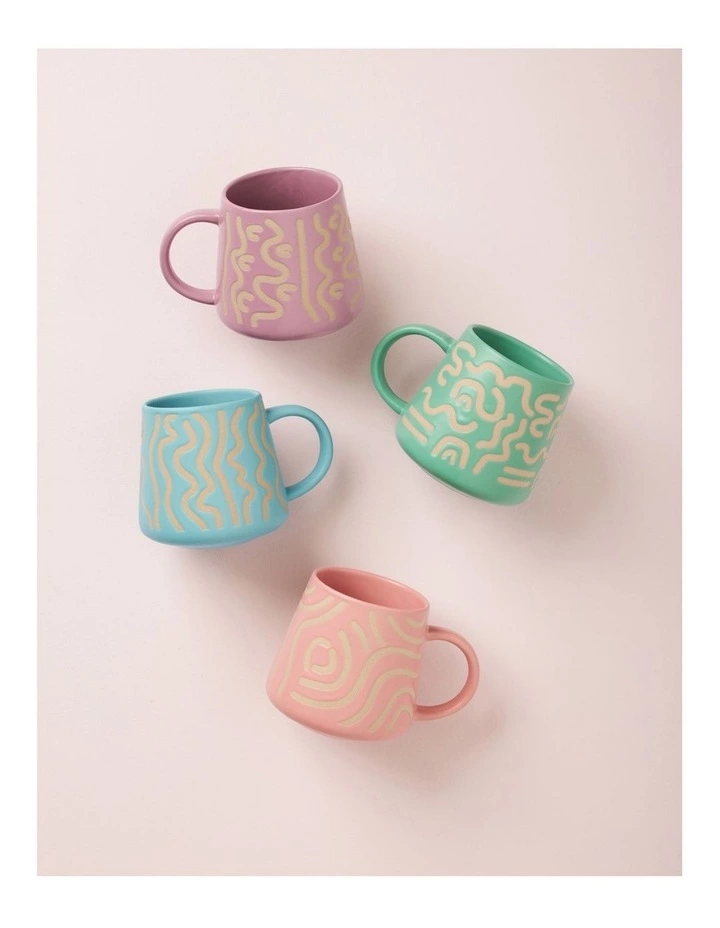 Maxwell & Williams Squiggle Mug 420ML Mauve 2 Maxwell & Williams Squiggle Mug 420ML Mauve - Image 2