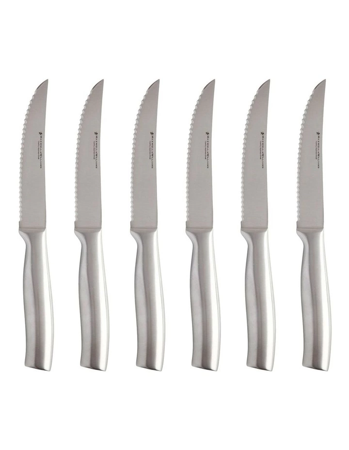 Maxwell & Williams Stanton Steak Knife Set 6pc Stainless Steel Boxed 1 Maxwell & Williams Stanton Steak Knife Set 6pc Stainless Steel Boxed