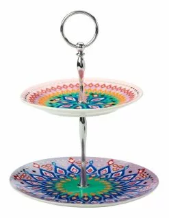 Maxwell & Williams Teas & C's Zanzibar 2 Tiered Cake Stand Gift Boxed