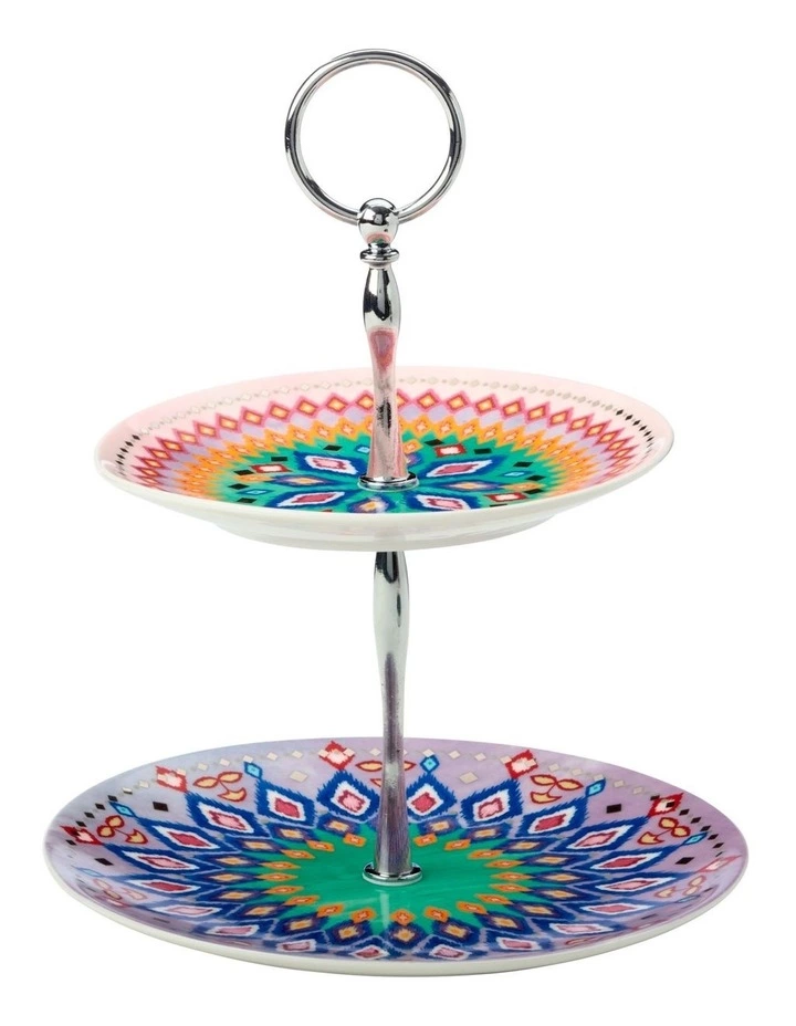 Maxwell & Williams Teas & C's Zanzibar 2 Tiered Cake Stand Gift Boxed 1 Maxwell & Williams Teas & C's Zanzibar 2 Tiered Cake Stand Gift Boxed