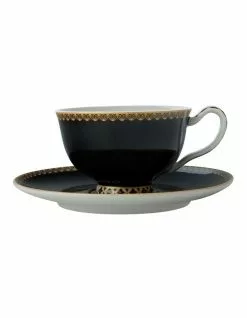 Maxwell & Williams Teas & C's Classic Footed Cup & Saucer 200ML Black Gift Boxed