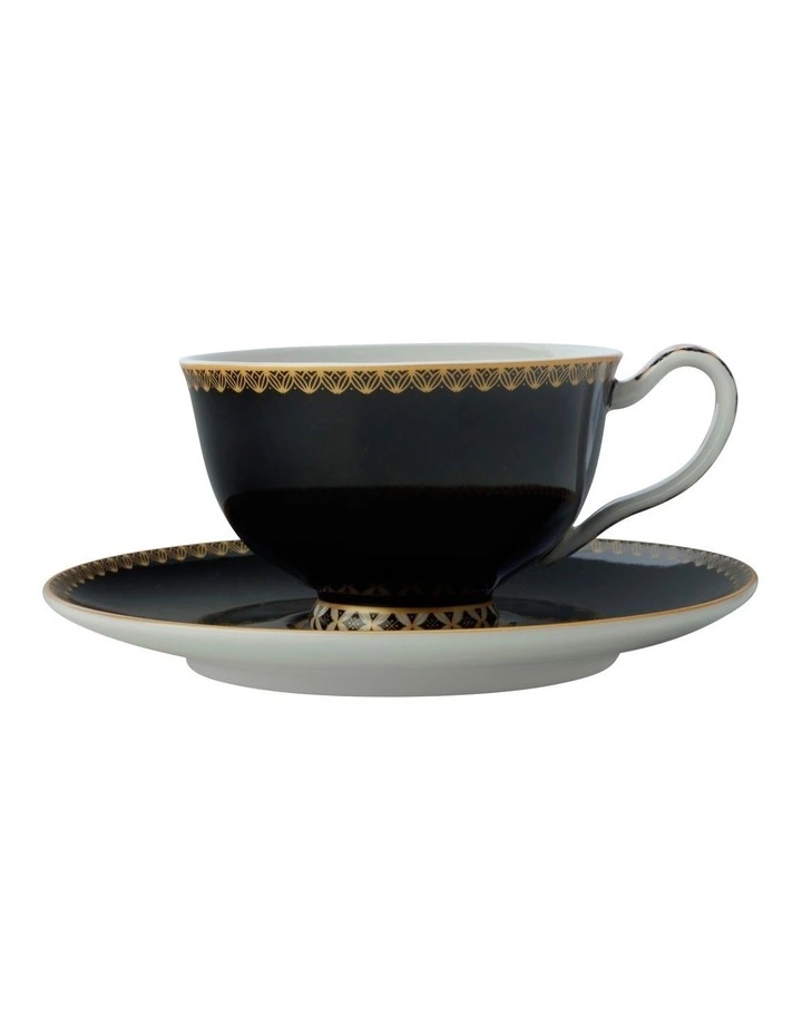 Maxwell & Williams Teas & C's Classic Footed Cup & Saucer 200ML Black Gift Boxed 1 Maxwell & Williams Teas & C's Classic Footed Cup & Saucer 200ML Black Gift Boxed