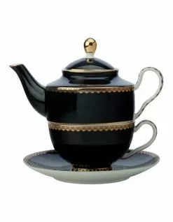 Maxwell & Williams Teas & C's Classic Tea For One With Infuser 380ML Black Gift Boxed