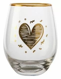 Maxwell & Williams The Letterettes Stemless Glass 500ML Heart Boxed